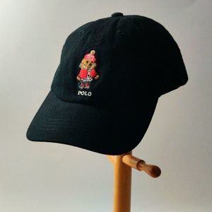 Vintage Polo Ralph Lauren‎ Black Bear Mascot Size 4-6x adjustable strap Hat